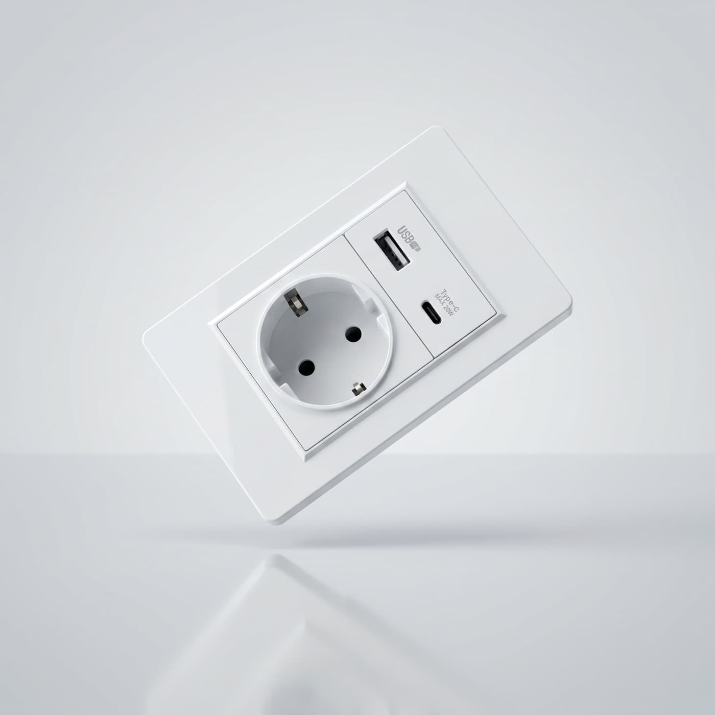 Гланцово бяло · Контакт + USB